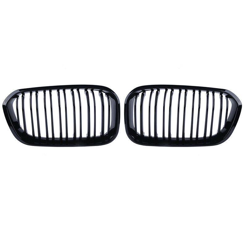 Gloss Black Front Kidney Grill Grille For BMW F20 F21 1 Series 15-18 Twin Bar
