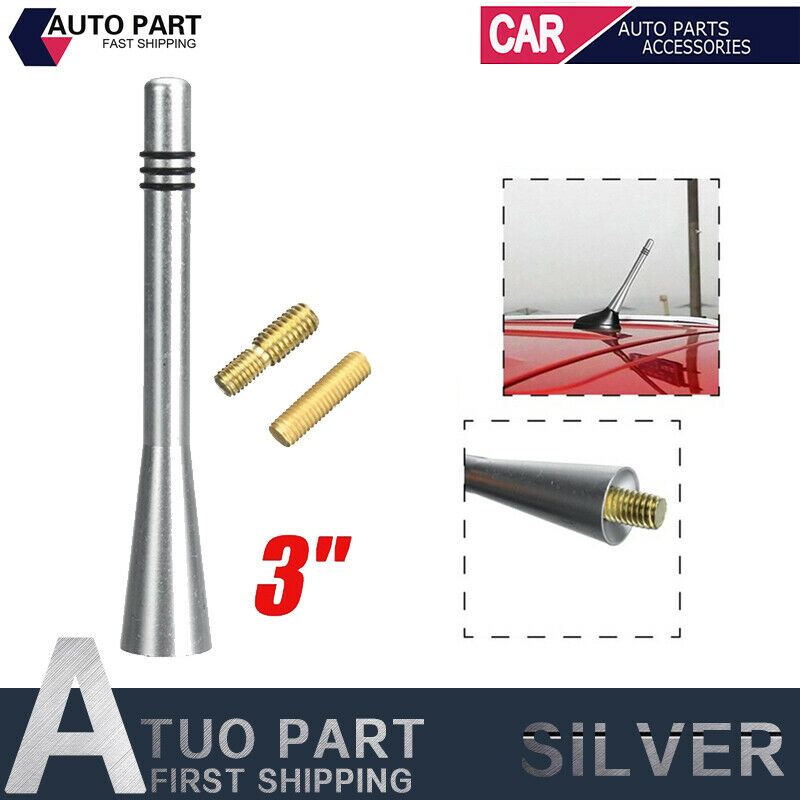 3" CAR BEE-STING STUBBY SHORT SILVER AERIAL ARIEL ARIAL MAST ANTENNA UK STOCK