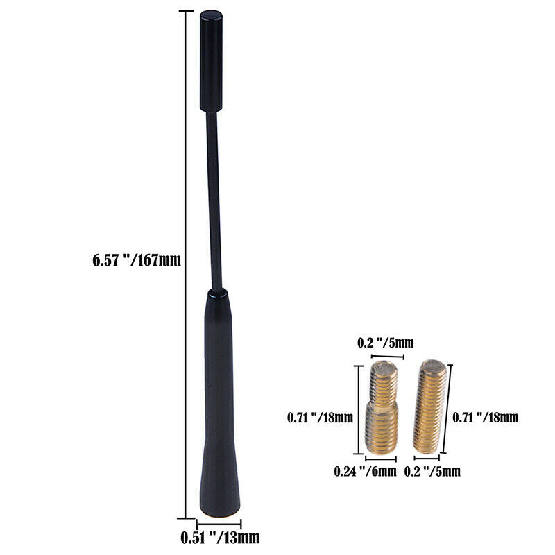 Car Aerial Bee Sting Mast Antenna Ariel Arial Mini Radio Stubby Black 7" UK