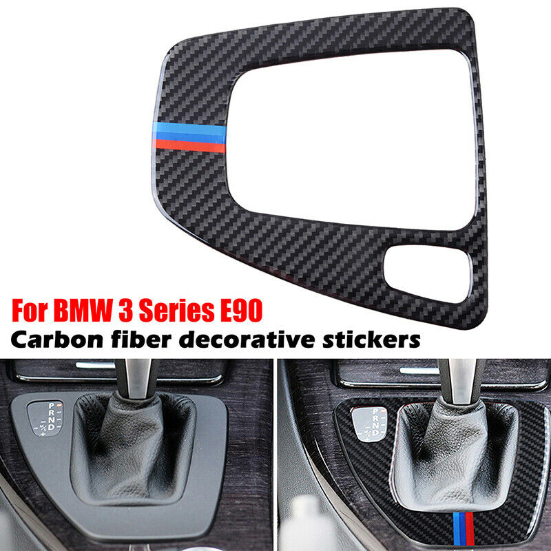 Carbon Fiber Gear Shift Box Panel Trim Cover For BMW 3 Series E90 E92 2005-12 ae