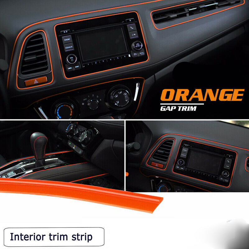 1x 5M Orange Car Interior Exterior Decoration Chrome Moulding Trim Strip Line AE