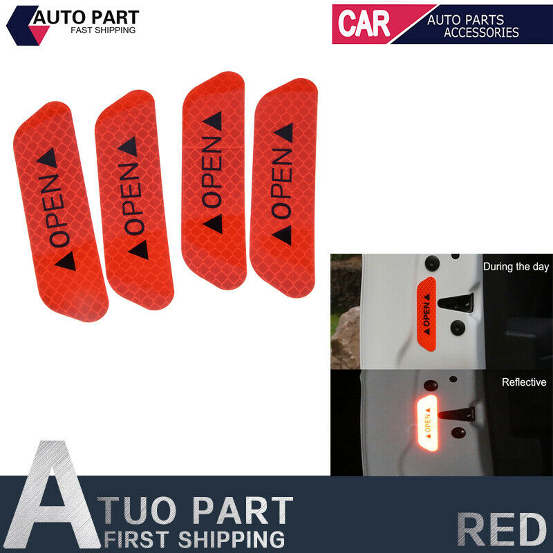 4Pcs Universal Car Door Open Sticker Reflective Tape Safety Warning Decal UK