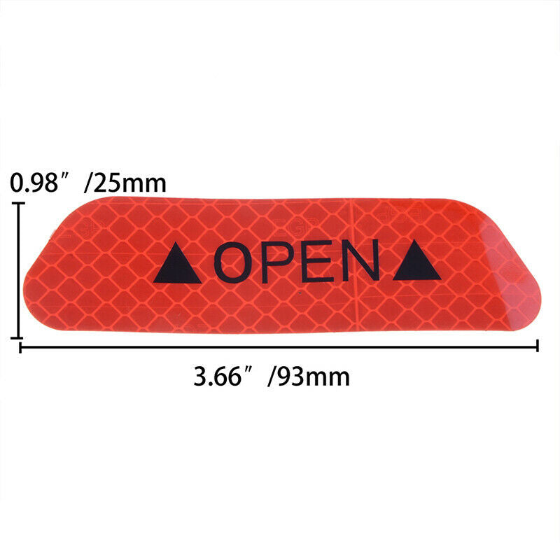 4Pcs Universal Car Door Open Sticker Reflective Tape Safety Warning Decal Red