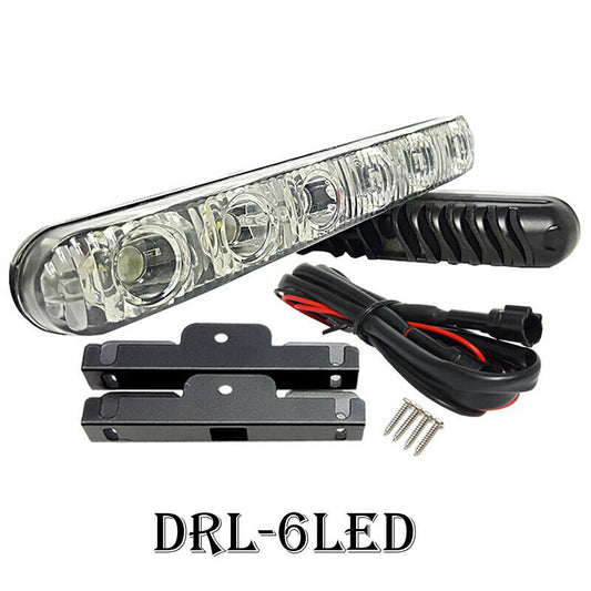 6 LED Daytime Running Lights Car Driving DRL Fog Lamp Light 12V Super White UK E