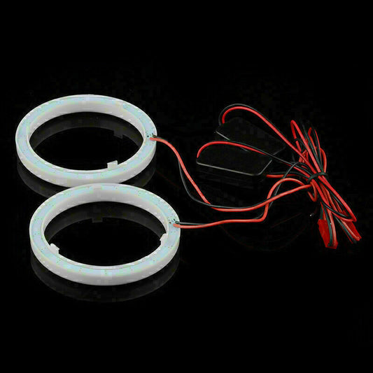 60-120mm COB LED Headlight Rings Halo Angel Eyes Fog Light Daytime Running Lamp