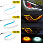 2xSequential LED Strip Turn Signal Indicator DRL Daytime Running Light for Auto