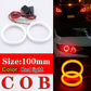 100MM Red Car COB LED Ring Angel Eyes Halo Foglight Headlight Lamp Cover UK EE