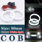 2pcs 80MM White Car COB LED Ring Angel Eyes Halo Fog Headlight Lamp Cover UK EE