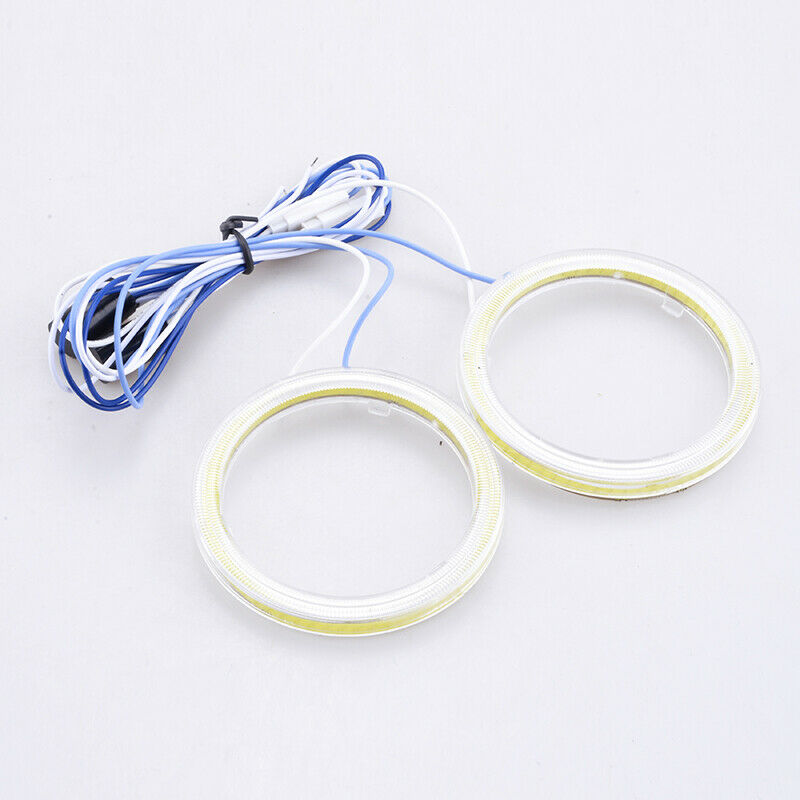 110mm White Front Auto LED Rings Angel Eyes Halo COB Fog Headlight Lamp Cover AE