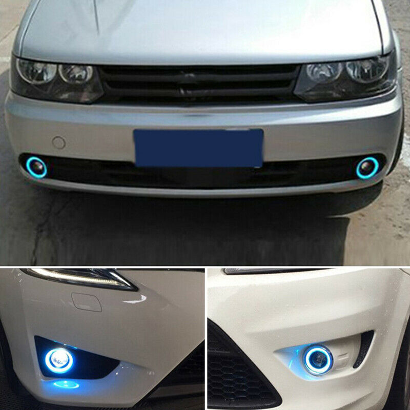 2pcs 2.5'' COB LED Angel Eyes Car DRL Fog Light Lens Projector Halo Fog Lamp