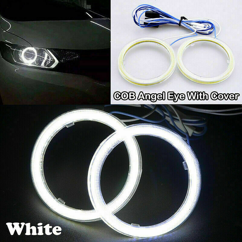 60-120mm COB LED Headlight Rings Halo Angel Eyes Universal High Power Bright ea