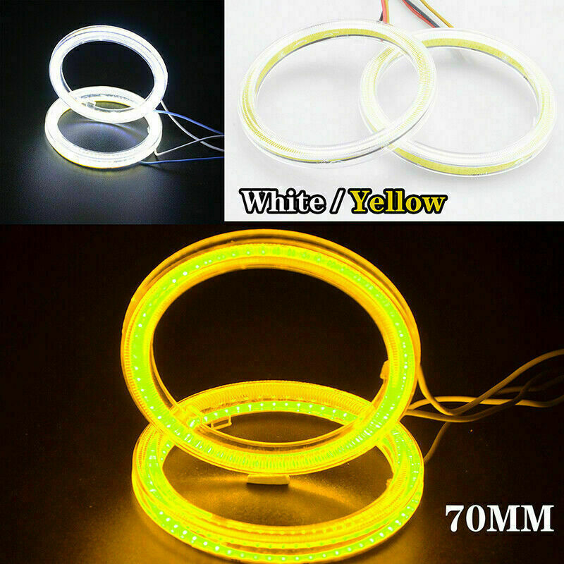 60-120mm COB LED Headlight Rings Halo Angel Eyes Universal High Power Bright ea