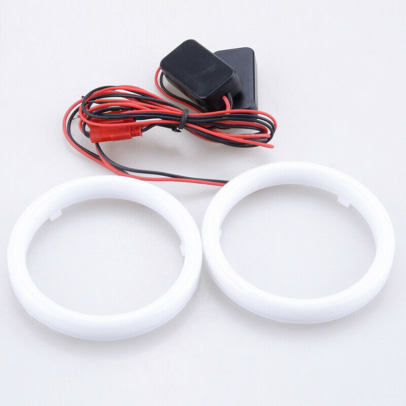 L+R Car 90mm White COB LED Angel Eyes Halo Ring with Cover Fog light Universal