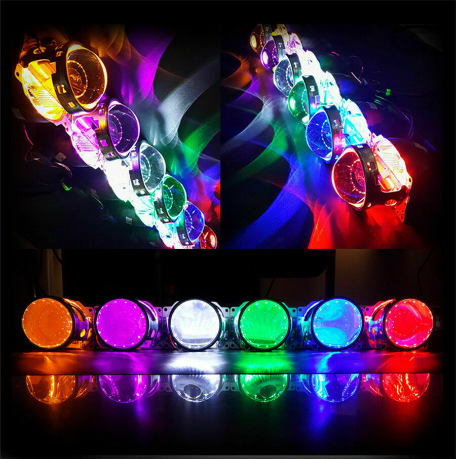 Pair RGB LED Car Devil Demon Halo Angel Eyes Headlight Ring App Bluetooth AE UK