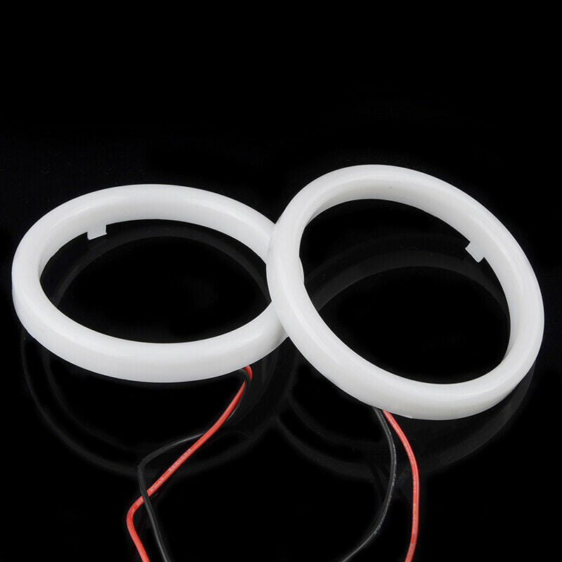 Pair Car 60mm BLUE COB LED Angel Eyes Halo Ring with Cover Fog light Universal E