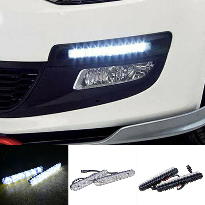 2pc 6 LED Daytime Running Lights Car Driving DRL Fog Lamp Light 12V Super White