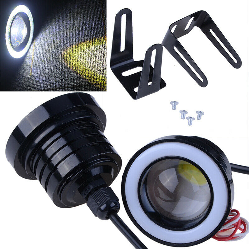 3Inch 76mm COB LED Angel Eyes Car DRL Fog Light Lens Projector Halo Fog Lamp 10W