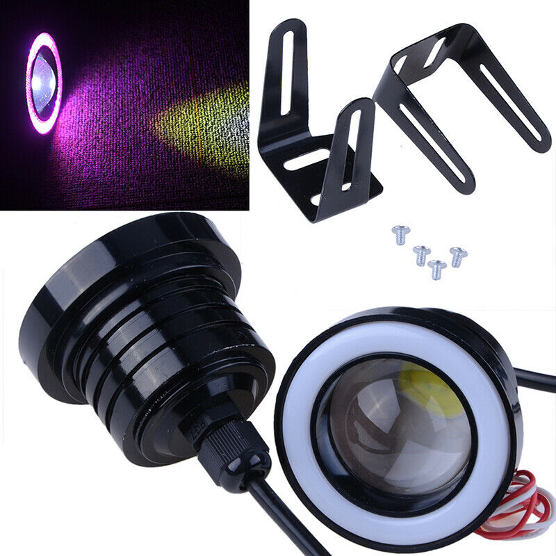 3Inch 76mm COB LED Angel Eyes Car DRL Fog Light Lens Projector Halo Fog Lamp 10W