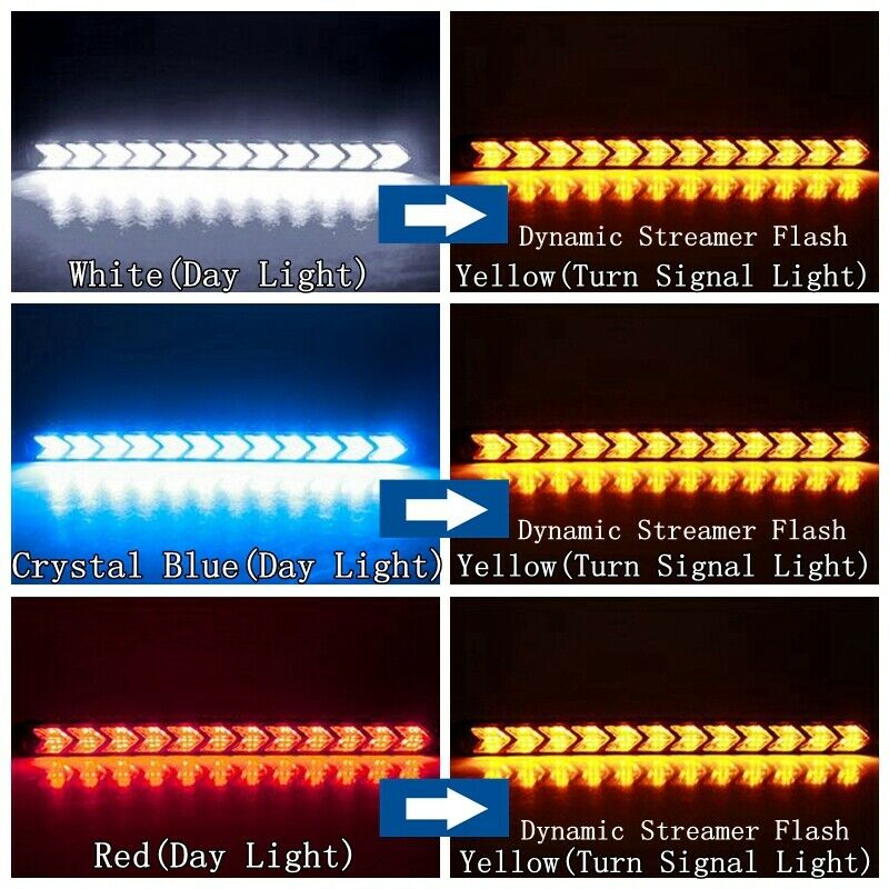 2PCS 6LED Car LED DRL Daytime Running Light Arrow Turn Signal Warning Lights