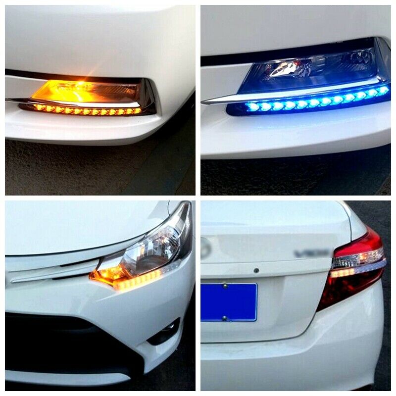 2PCS 6LED Car LED DRL Daytime Running Light Arrow Turn Signal Warning Lights