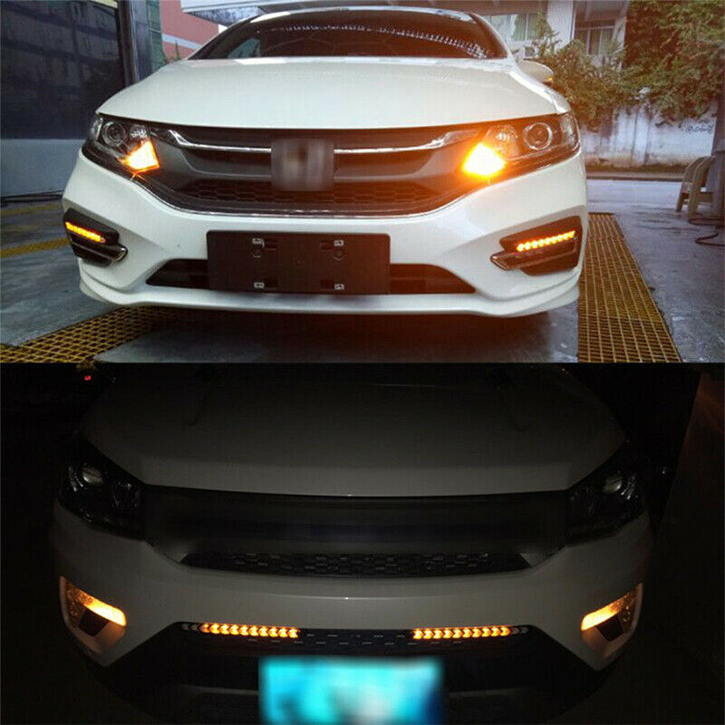 2PCS 6LED Car LED DRL Daytime Running Light Arrow Turn Signal Warning Lights