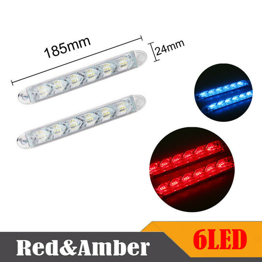 2PCS 6LED Car LED DRL Daytime Running Light Arrow Turn Signal Warning Lights