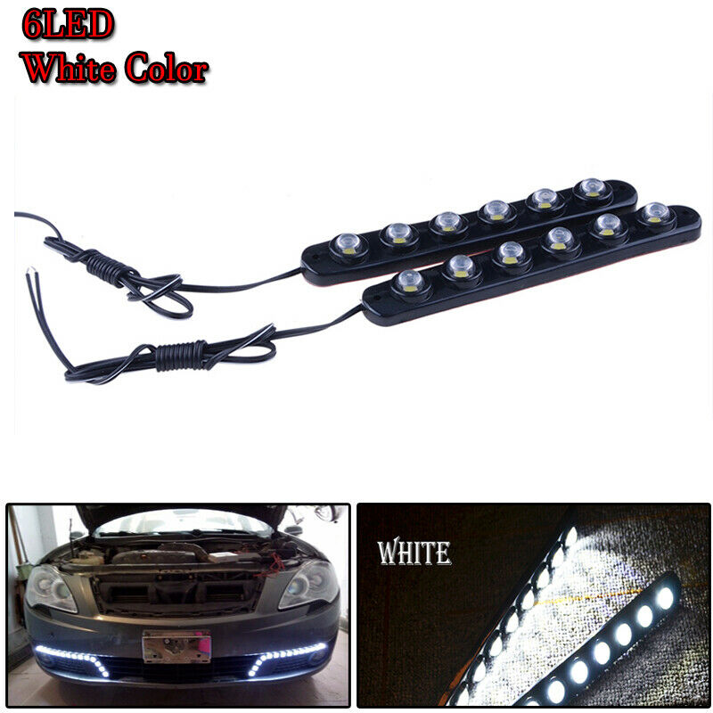 2PCS 6LED Car LED DRL Daytime Running Light Arrow Turn Signal Warning Lights