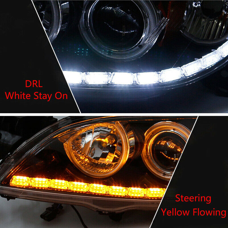 TOP QUALITY 8/10/12//14 LED 12V Car Switchback Light Ring DRL Headlight Lamp UK