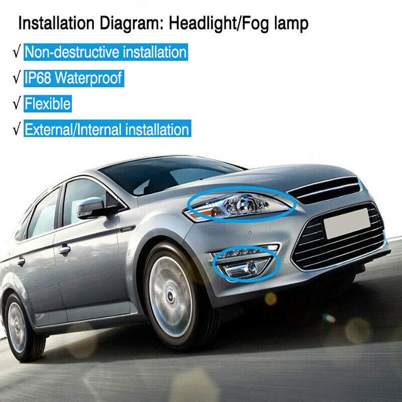 TOP QUALITY 8/10/12//14 LED 12V Car Switchback Light Ring DRL Headlight Lamp UK