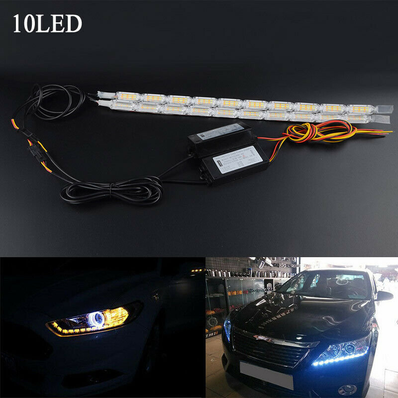 TOP QUALITY 8/10/12//14 LED 12V Car Switchback Light Ring DRL Headlight Lamp UK