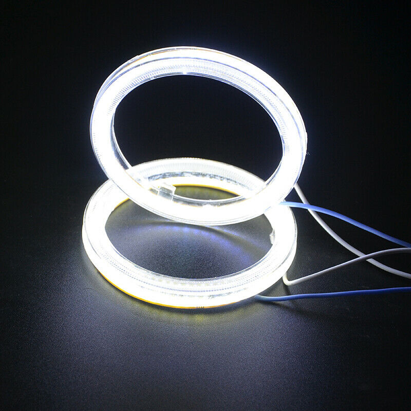 60-100mm COB LED Headlight Ring Halo Angel Eye High Power Bright White Universal