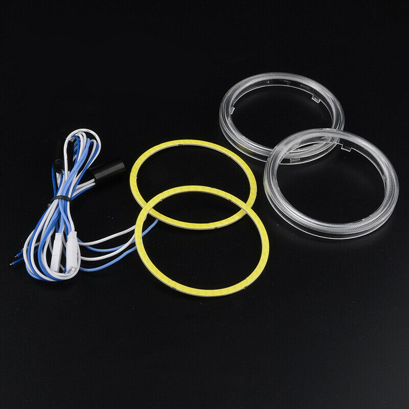 60-100mm COB LED Headlight Ring Halo Angel Eye High Power Bright White Universal