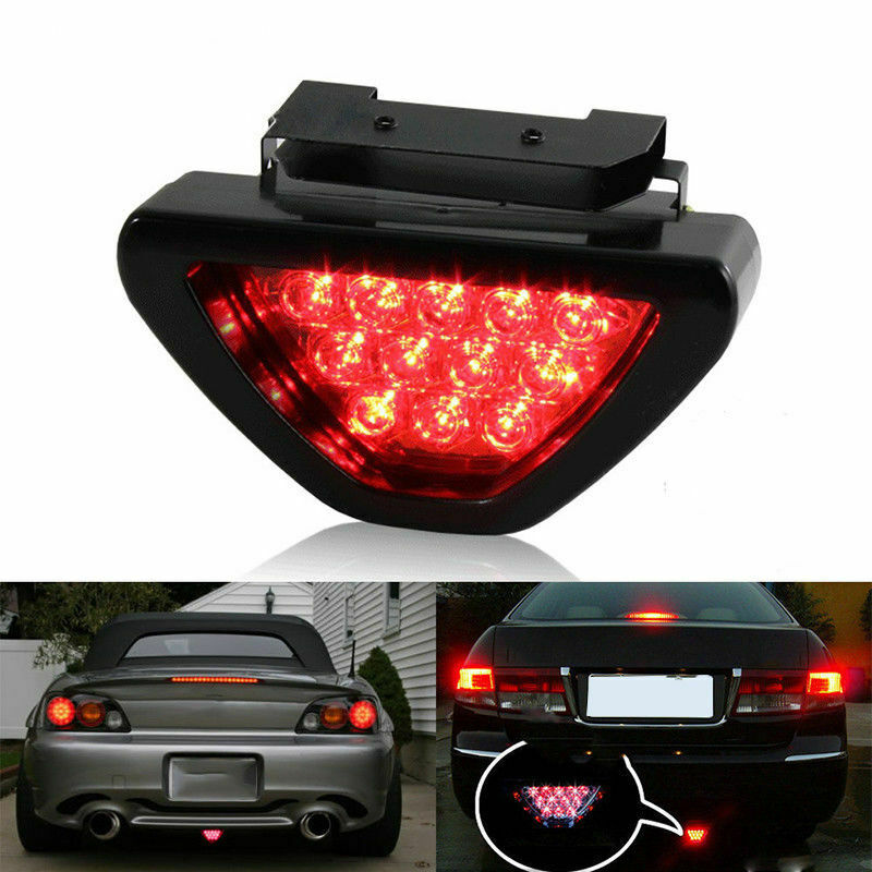 12V Car Sporty F1 Style Triangle 12LED Rear Stop Tail Third Brake Light Lamp UK