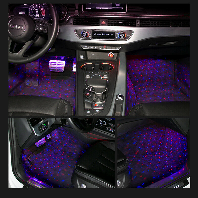 4x RGB Car Interior Star Atmosphere Lights Strip Bluetooth APP Music Control