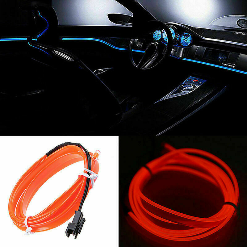 LED Car Atmosphere Strip Light EL Wire Neon Glow Rope Lamp Cigarette lighter ae