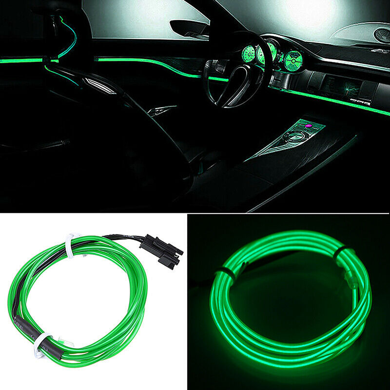 EL Wire Neon LED Car Interior Atmosphere Glow String Strip Lights Rope Tube Lamp