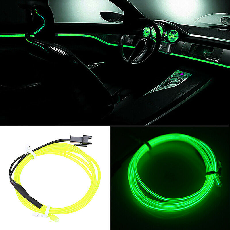 EL Wire Neon LED Car Interior Atmosphere Glow String Strip Lights Rope Tube Lamp