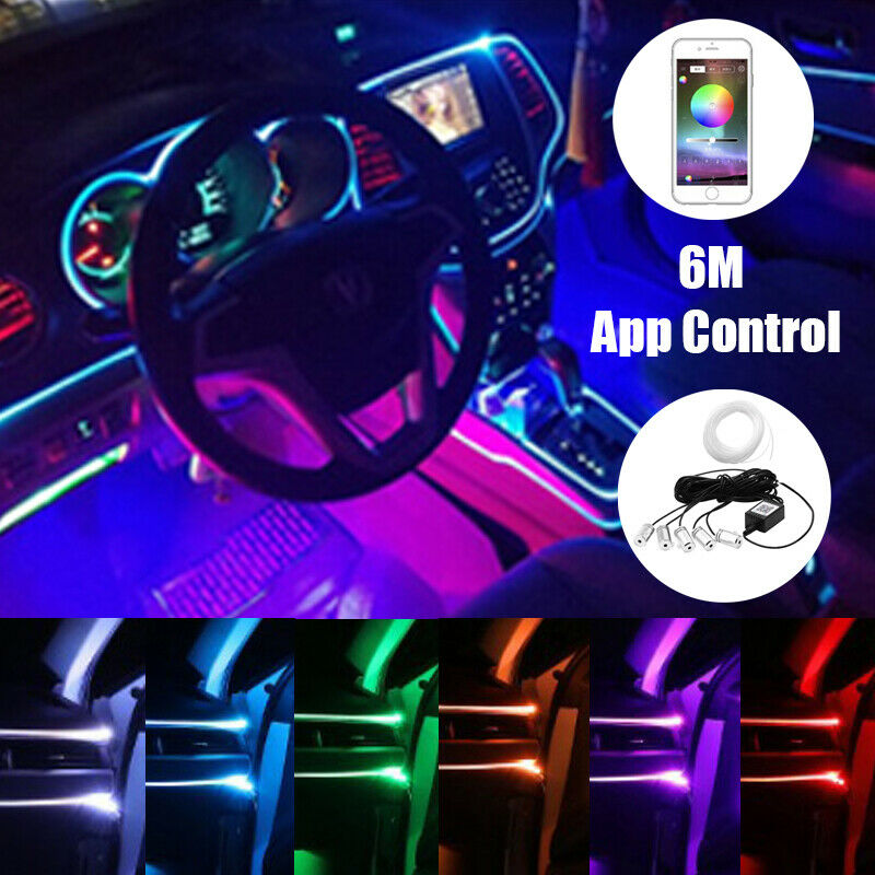 Car Truck RGB LED Strip Lights Interior Footwell Atmosphere Lamp Multicolor APP