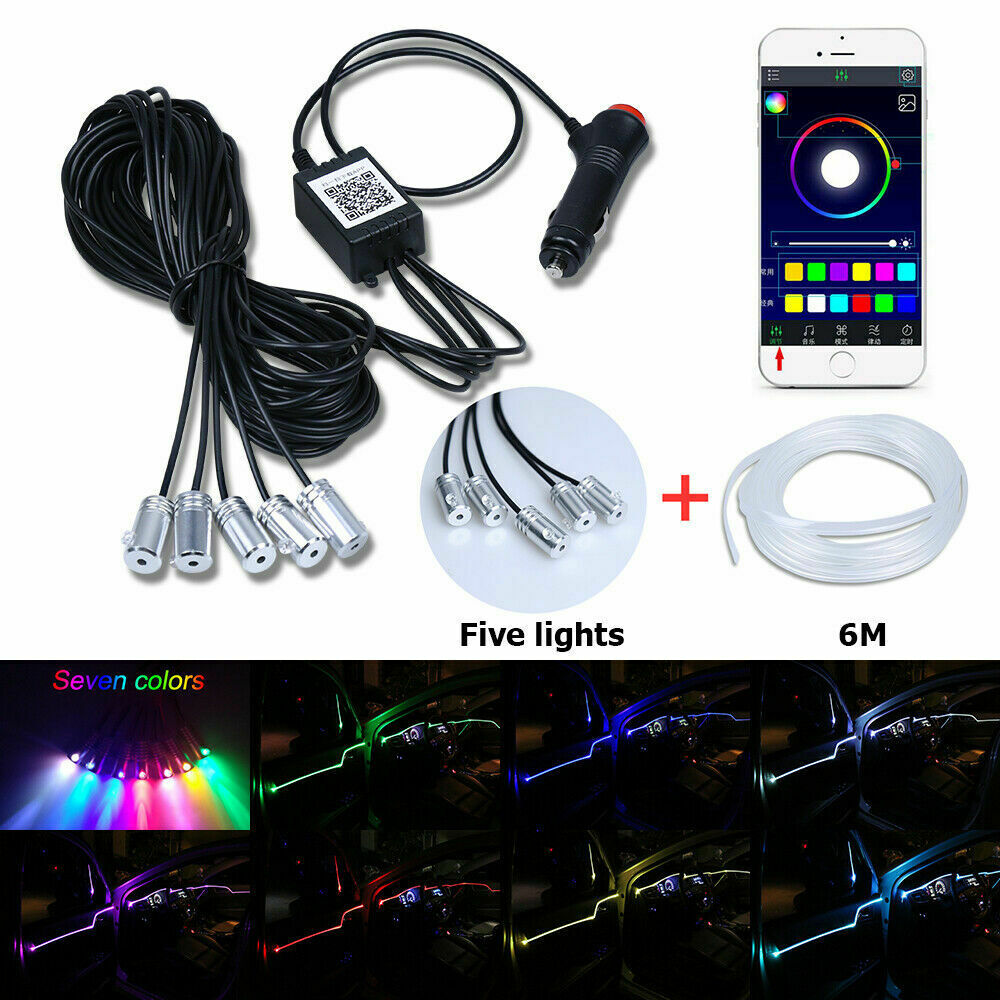 Car Truck RGB LED Strip Lights Interior Footwell Atmosphere Lamp Multicolor APP