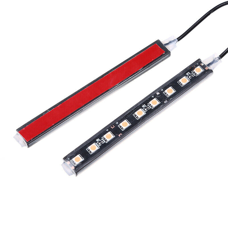 2in1 9LED Interior Atmosphere Lights Foot Strip Lamp Cigarette Lighter Red