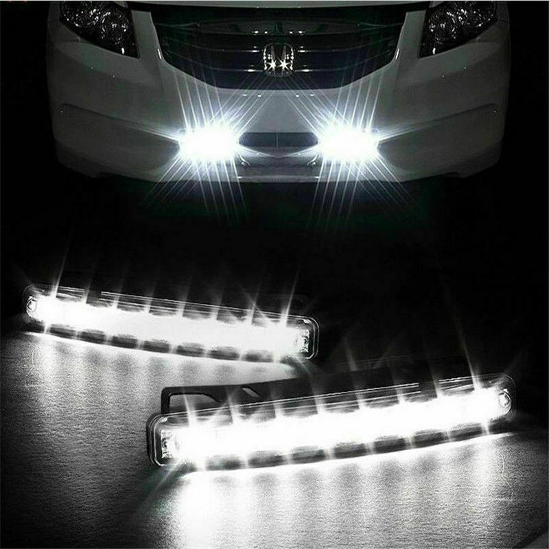 2Pcs Car DRL Fog LED Lights Strip 12V 9 LED Daytime Running Bright Driving Lamp