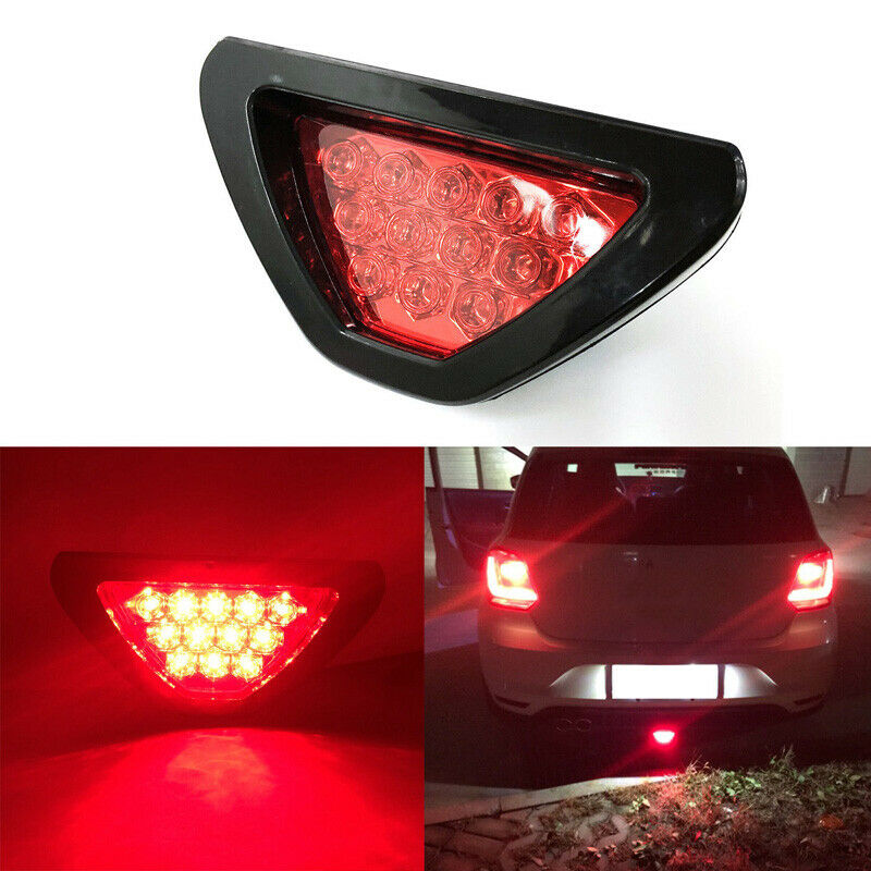 Universal F1 Style Car DRL LED Rear Tail Stop Fog Brake Flash Light Lamp Red Len