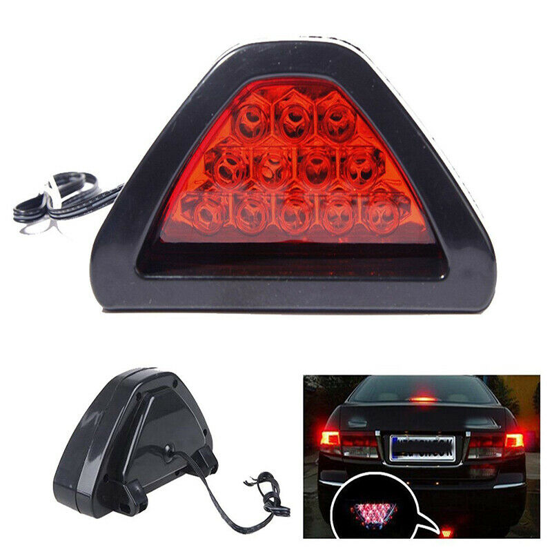 Universal F1 Style Car DRL LED Rear Tail Stop Fog Brake Flash Light Lamp Red Len