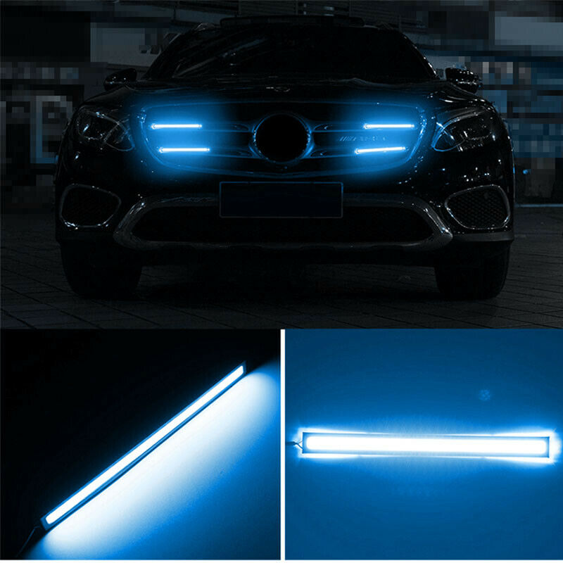 10PCS Ice Blue Car LED Strip DRL Running Daytime Light COB Driving Lights 17CM