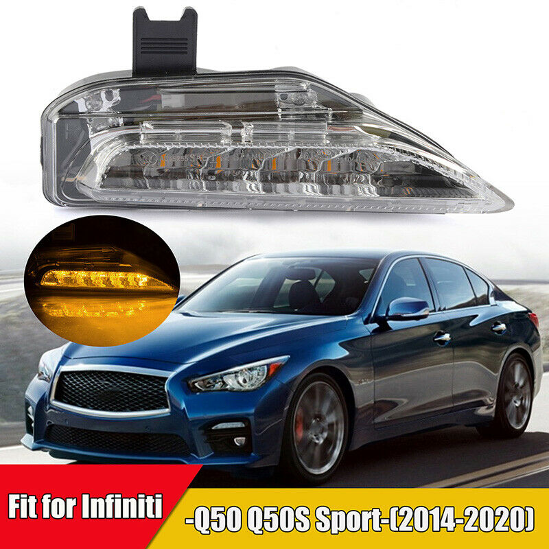 Right Side Fog Turn Signal Light LED Lamp For Infiniti Q50 Q50S Sport 2014-2020
