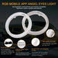 2X Bluetooth RGB Halo Fog Light Rings Angel eyes Headlight Bulbs Remo For Ford