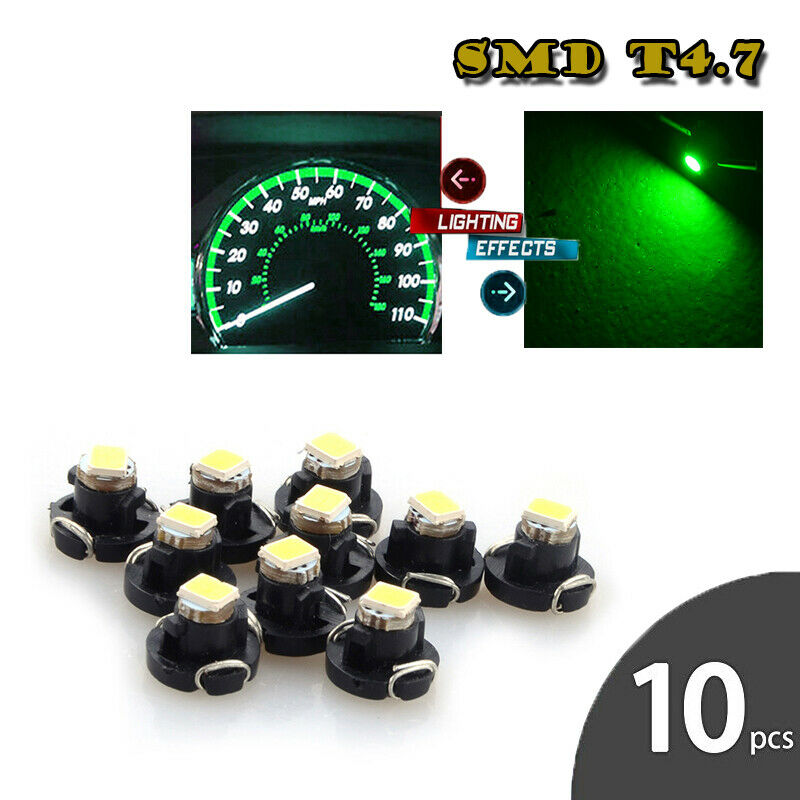 10PC T4.7 CAR INTERIOR WEDGE SMD LED LAMP PANEL BULB INSTRUMENT LIGHT GREEN