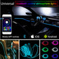 6x 8M RGB Car Fiber Optic Atmosphere Strip LED Light APP Waterproof DC Wireless