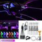8M RGB LED Car Fiber Optic Neon EL Wire Strip Light Waterproof Atmosphere APP UK
