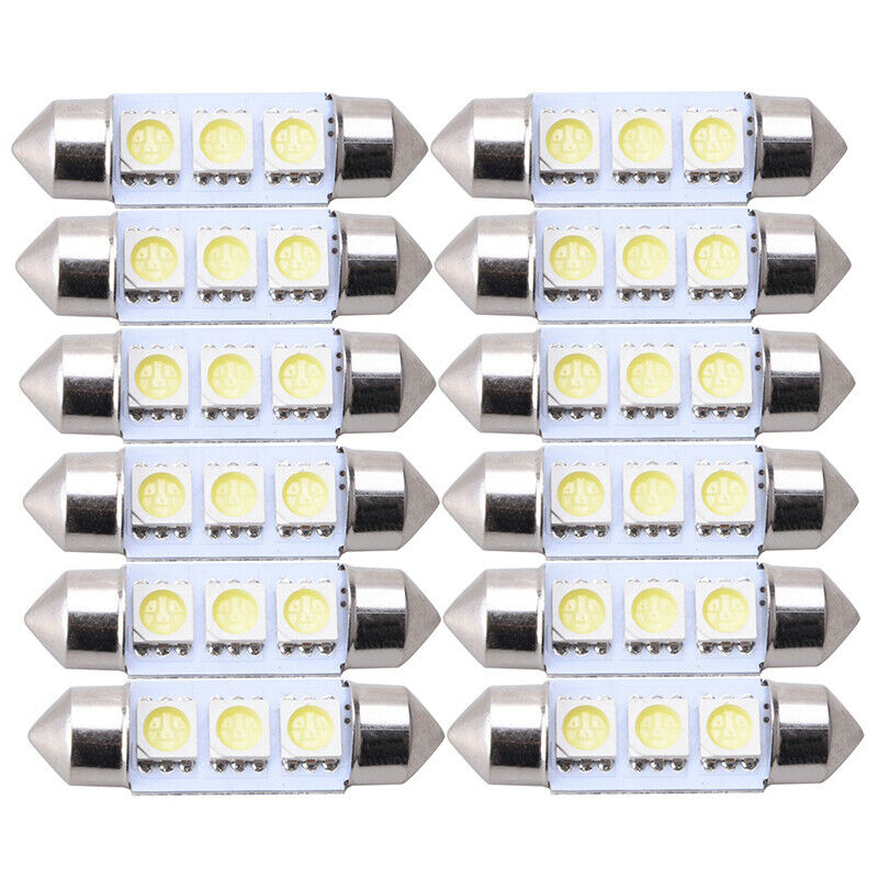 10/20/50x 36MM 3-SMD 5050 Lights Bulbs Car Festoon LED Error Free Interior UK